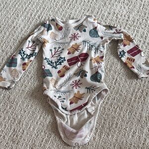 H&M Festive Holiday Print Baby Bodysuit